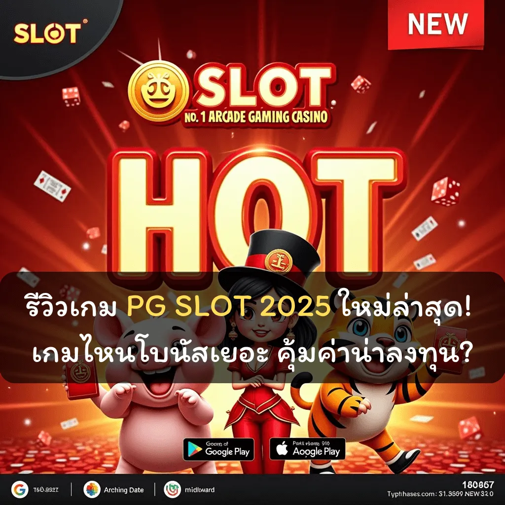 รีวิวเกม PG SLOT 2025 ใหม่ล่าสุด! เกมไหนโบนัสเยอะ คุ้มค่าน่าลงทุน?